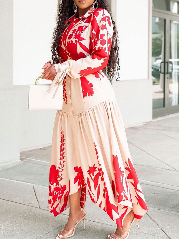 Printed Belted Shirt Dress