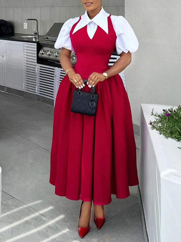 Beautiedoll Two-Tone Shirt Dress