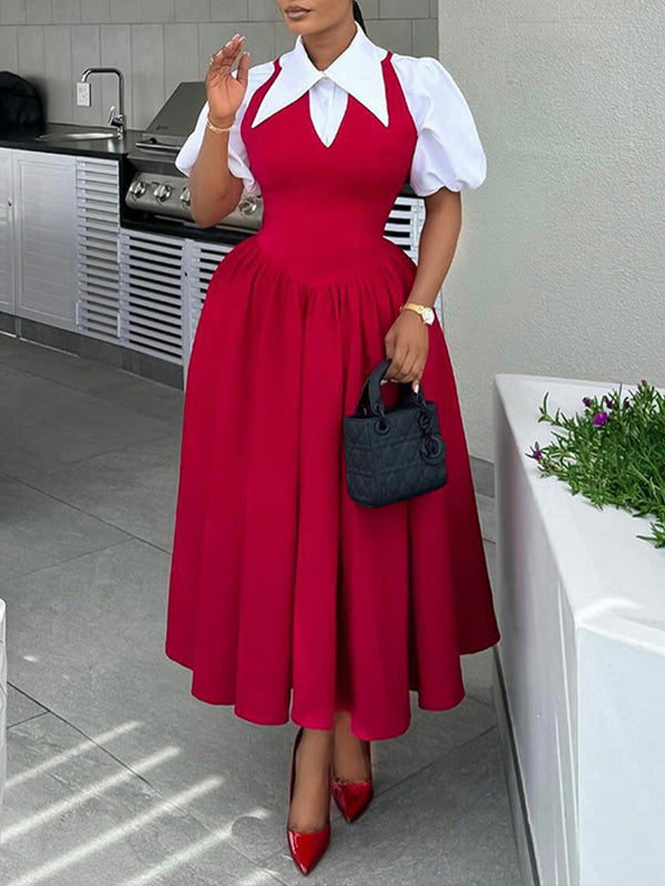 Beautiedoll Two-Tone Shirt Dress