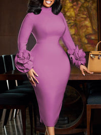 Floral-Sleeve Bodycon Dress