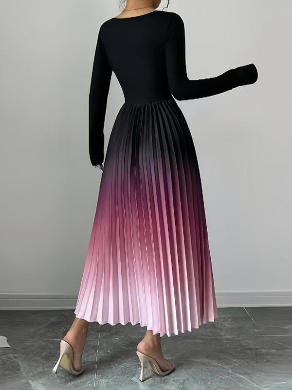 Ombre Pleated Dress