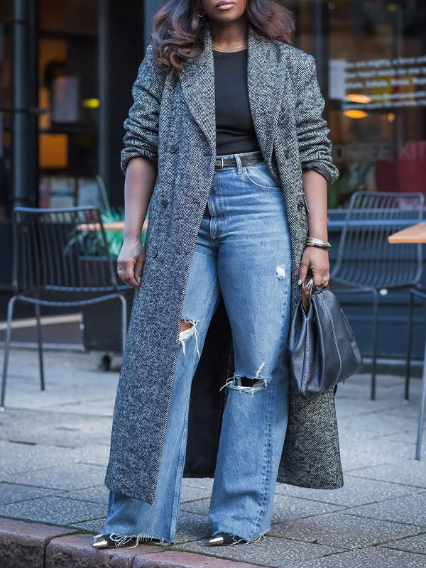 Double-Breasted Long Coat