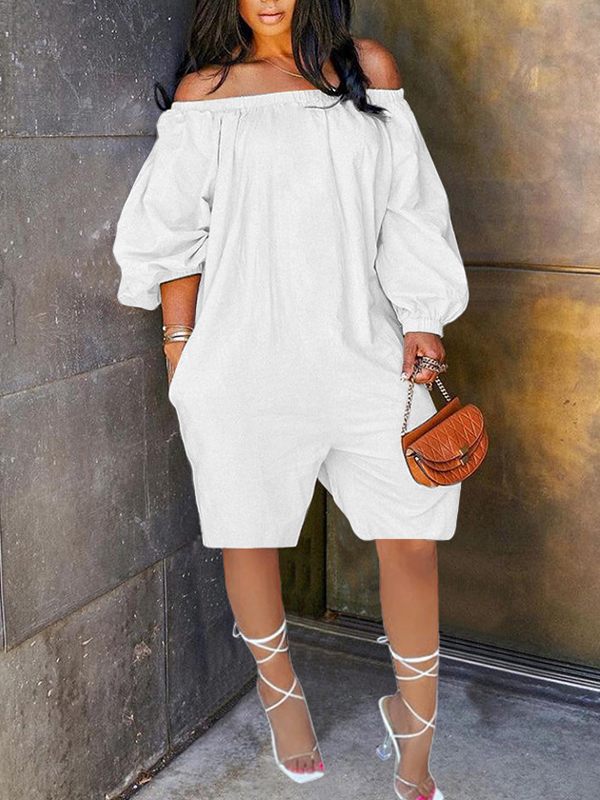 Beautiedoll Off Shoulder Puff Sleeve Romper