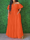 Beautiedoll Solid Cold-Shoulder Maxi Dress