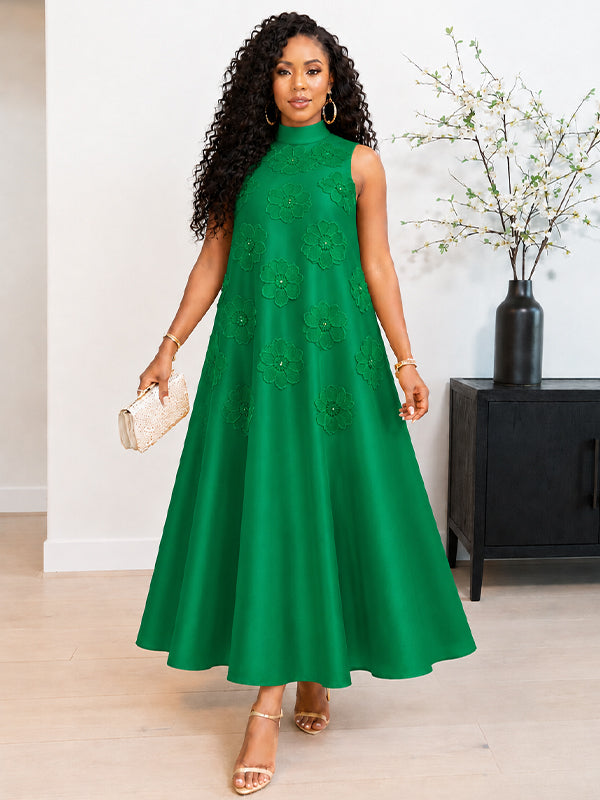 3D Floral Sleeveless Dress
