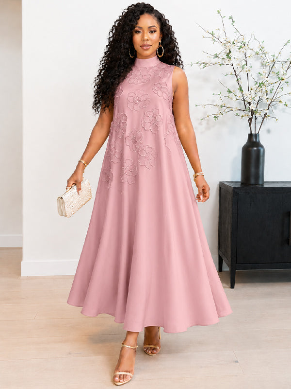 3D Floral Sleeveless Dress