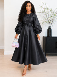 Solid Tied Midi Dress