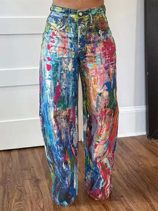 Motionkiller Abstract Printed Straight Jeans