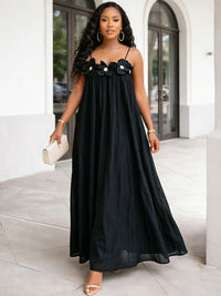 Solid Floral Cami Maxi Dress