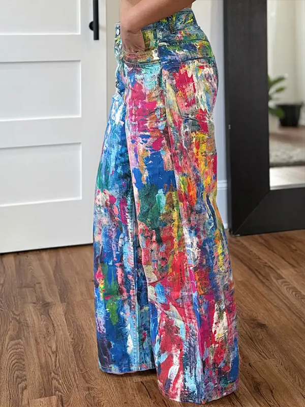 Motionkiller Abstract Printed Straight Jeans