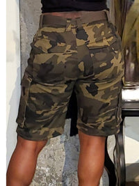 Beautiedoll Drawstring Camo Cargo Shorts