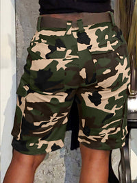 Beautiedoll Drawstring Camo Cargo Shorts