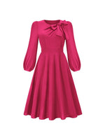 Solid Tied-Neck Midi Dress