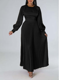 Solid Pleated Dress