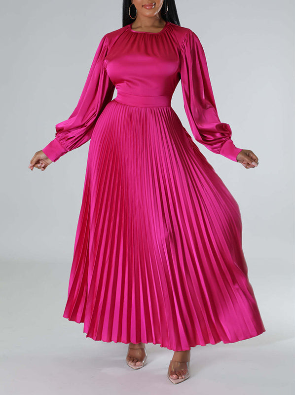 Beautiedoll Solid Pleated Dress