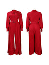 Button-Front Pleated Jumpsuit