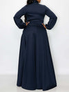 Solid Tied-Neck Maxi Dress