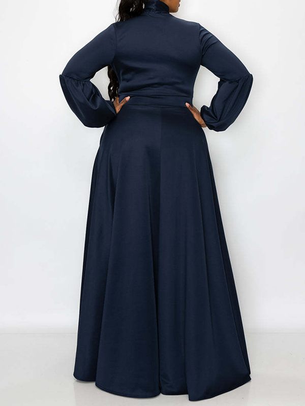 Solid Tied-Neck Maxi Dress