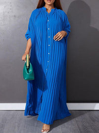 Beautiedoll Button-Front Pleated Dress