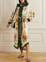 Floral Tied Shirt Dress
