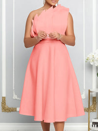 Beautiedoll Solid Ruched Sleeveless Dress