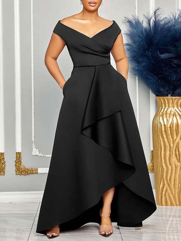 Beautiedoll Off-Shoulder Draped Dress