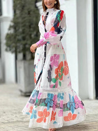 Beautiedoll Printed Belted Shirt Dress