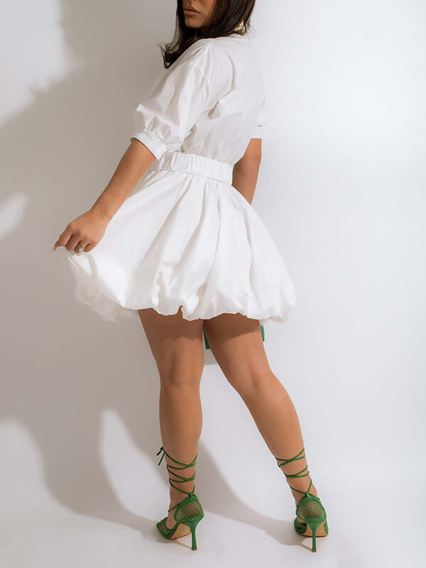 Beautiedoll Button-Front Belted Shirt Dress