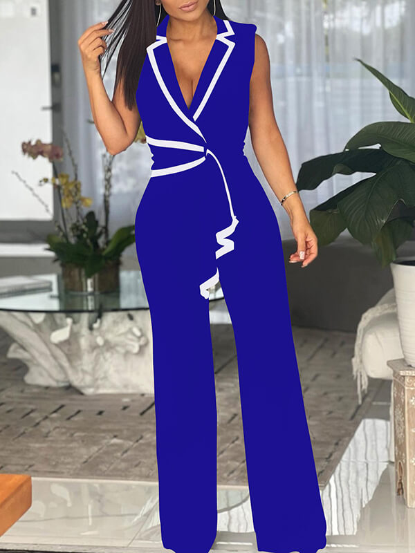 Beautiedoll Draped Sleeveless Jumpsuit