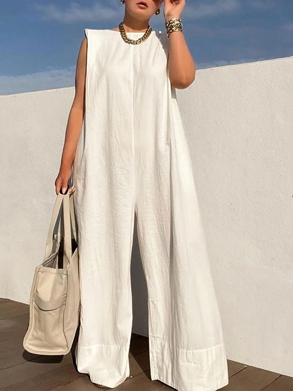 Beautiedoll Sleeveless Wide-Leg Jumpsuit