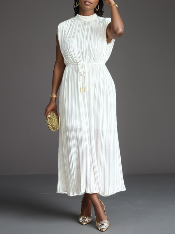 Sleeveless Pleated Dress