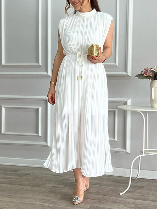 Sleeveless Pleated Dress