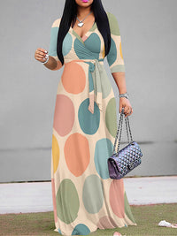 Beautiedoll Dot Tied Maxi Dress