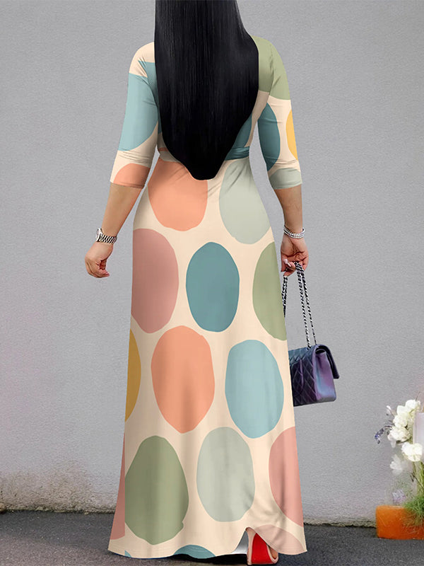 Beautiedoll Dot Tied Maxi Dress