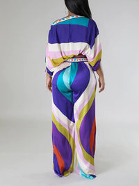 Colorblock Boat-Neck Top & Pants Set