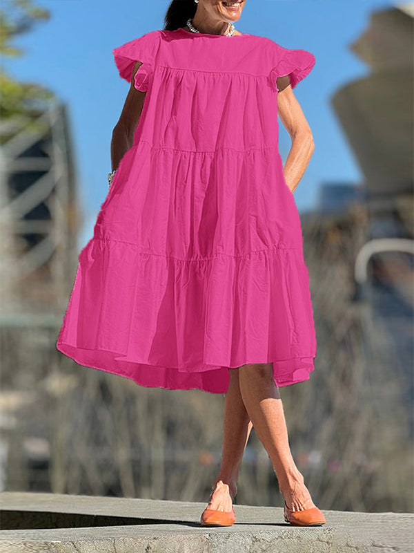 Beautiedoll Solid Ruffle Dress