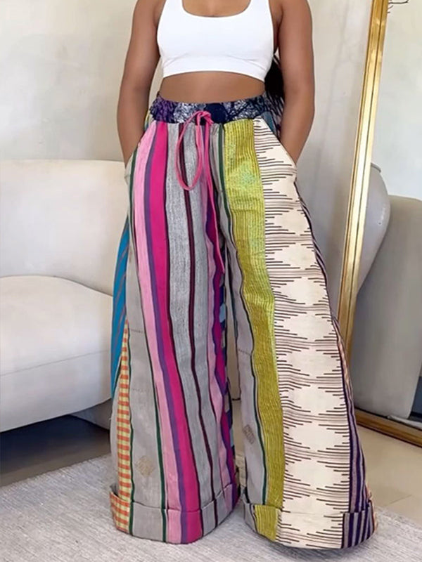 Beautiedoll Printed Wide-Leg Pants