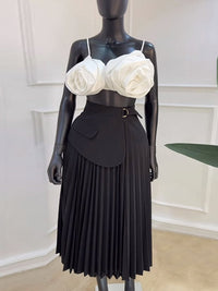 Beautiedoll Belted Pleated Skirt