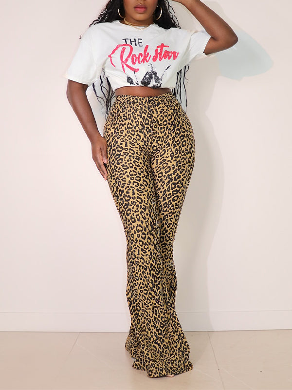 Leopard Flared Pants