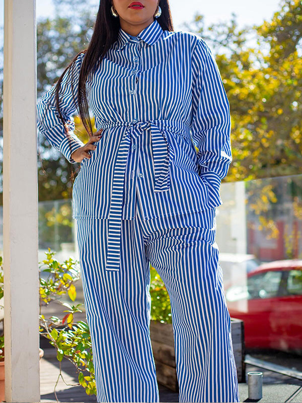 Stripe Shirt & Pants Set