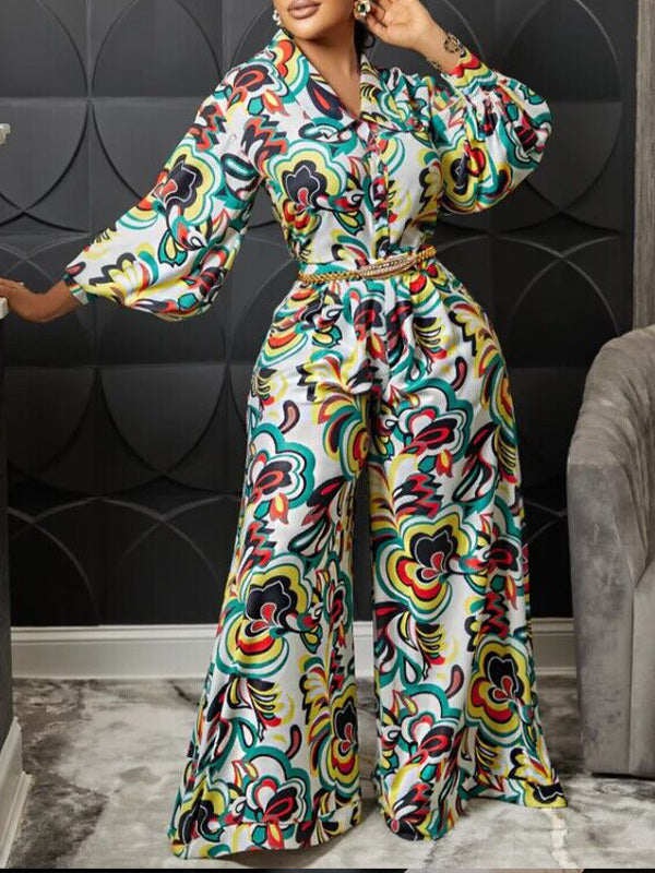 Beautiedoll Printed Wide-Leg Jumpsuit