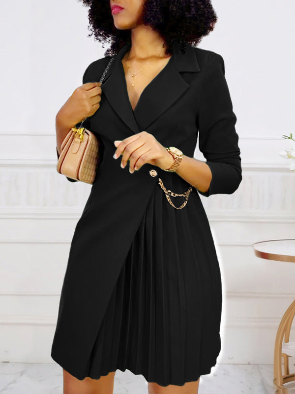 Pleated Blazer Dress