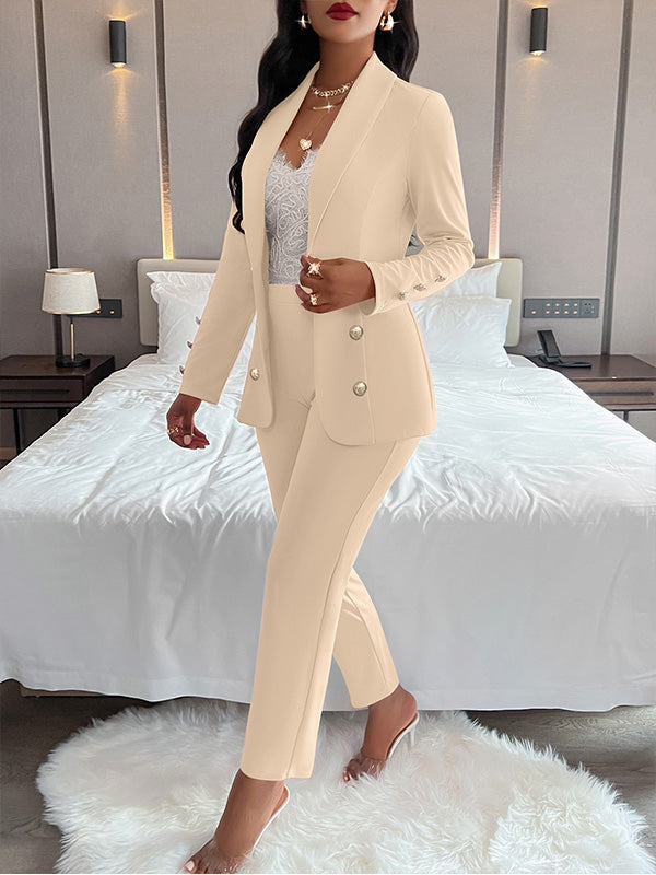 Double-Breasted Blazer & Pants Set