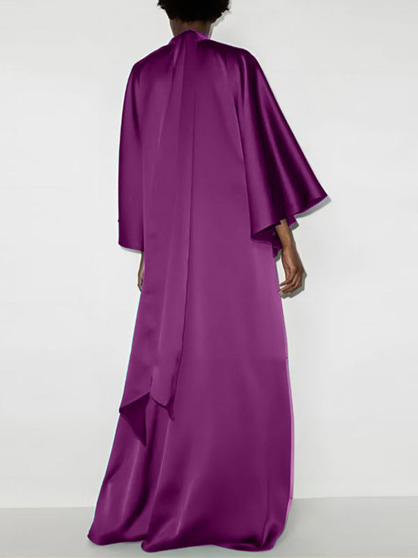 Solid Tied-Neck Maxi Dress