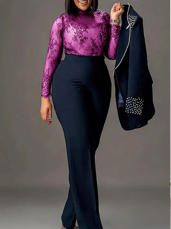 Beautiedoll Pearl-Studded Blazer & Pants Set