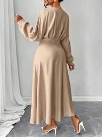 Beautiedoll Solid V-Neck Dress