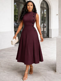 Button Sleeveless Dress