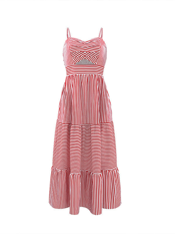 Stripe Cutout Cami Dress