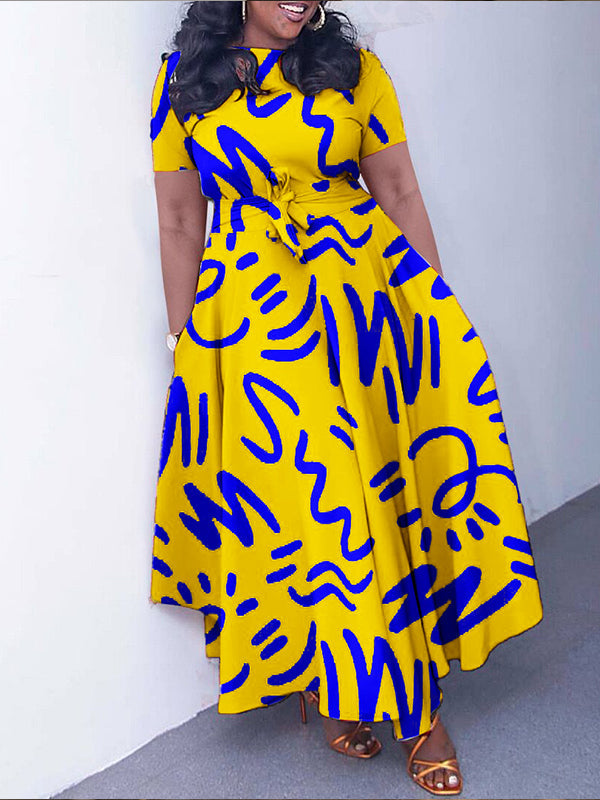 Printed Tied Maxi Dress