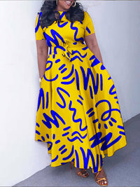 Printed Tied Maxi Dress